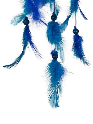 Dream Catcher Wall Hanging Handmade Beaded Circular Net with Feather Decoration Ornaments Size 7.5cm Diameter - 15301586 - Standard Image - 3