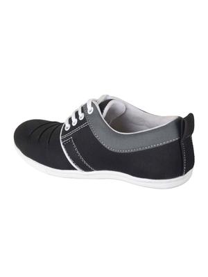 black Canvas lace up sneaker - 15301594 - Standard Image - 3