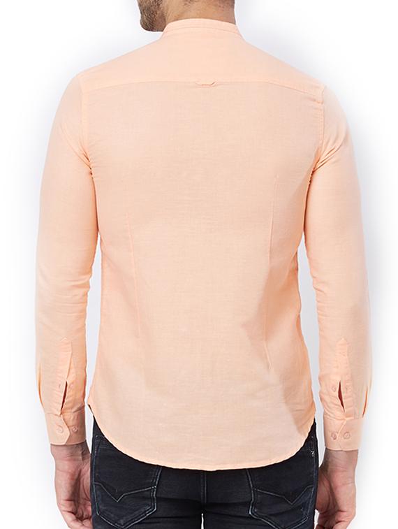 peach cotton casual shirt - 15302131 - Zoom Image - 3