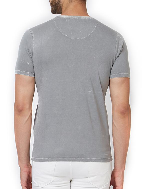grey cotton chest print t-shirt - 15302169 - Zoom Image - 3