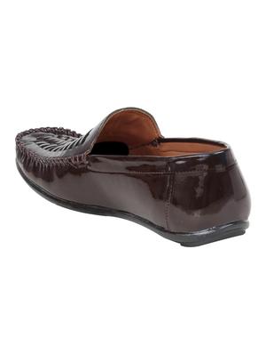 brown patent leather slip on loafer - 15302185 - Standard Image - 3