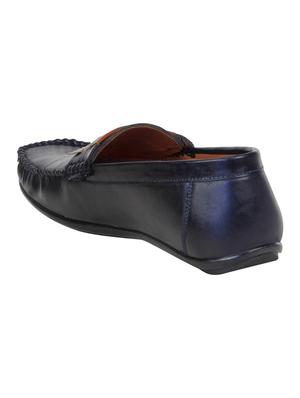navy leatherette slip on loafer - 15302200 - Standard Image - 3