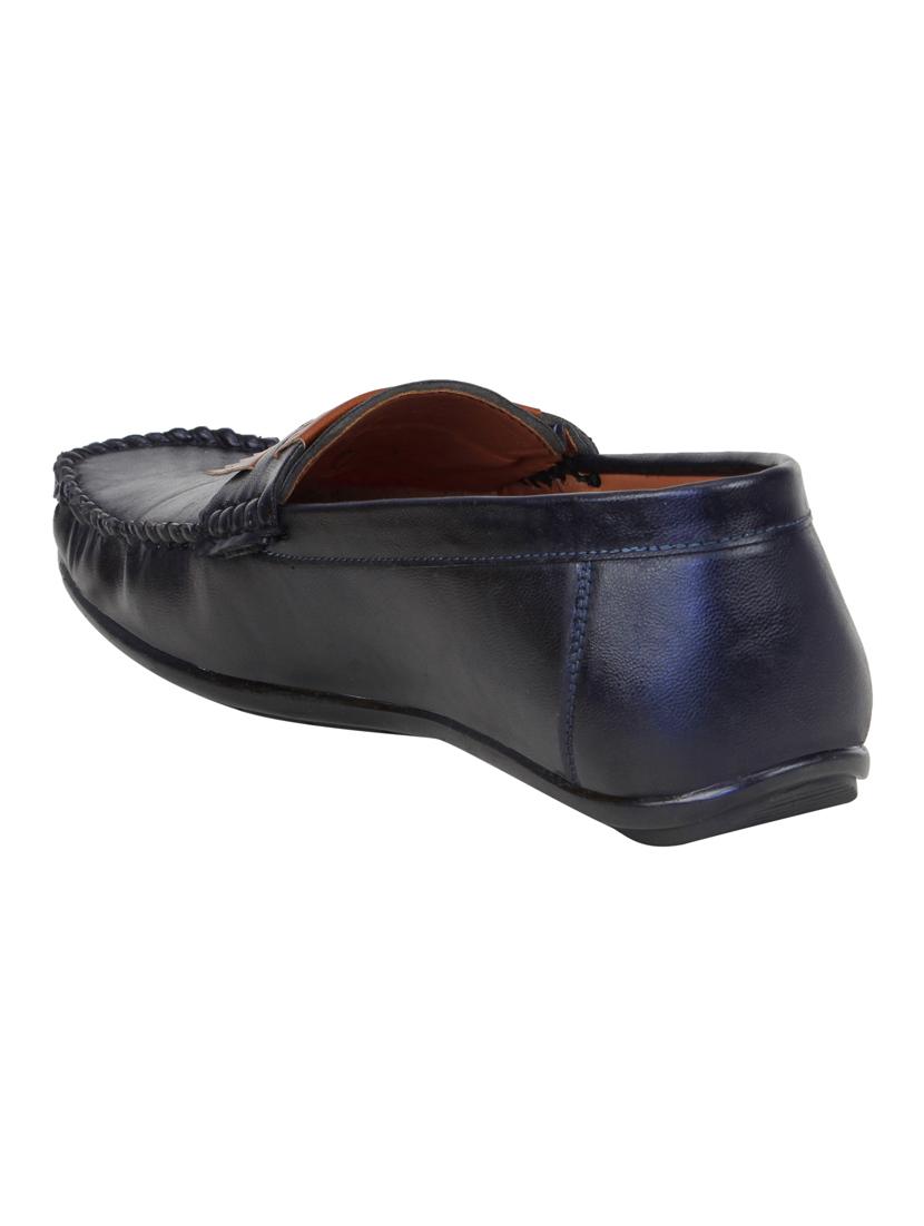 navy leatherette slip on loafer - 15302200 - Zoom Image - 3