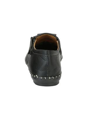 black leatherette back strap sandals - 15302482 - Standard Image - 3