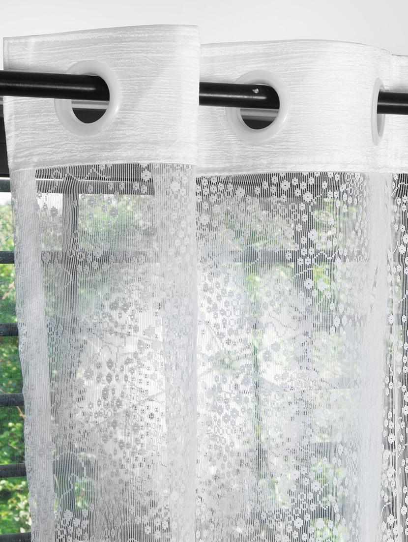 white set of 2 door sheer curtain - 15302939 - Zoom Image - 3