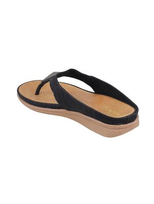 black leatherette slippers - 15303956 - Standard Image - 3