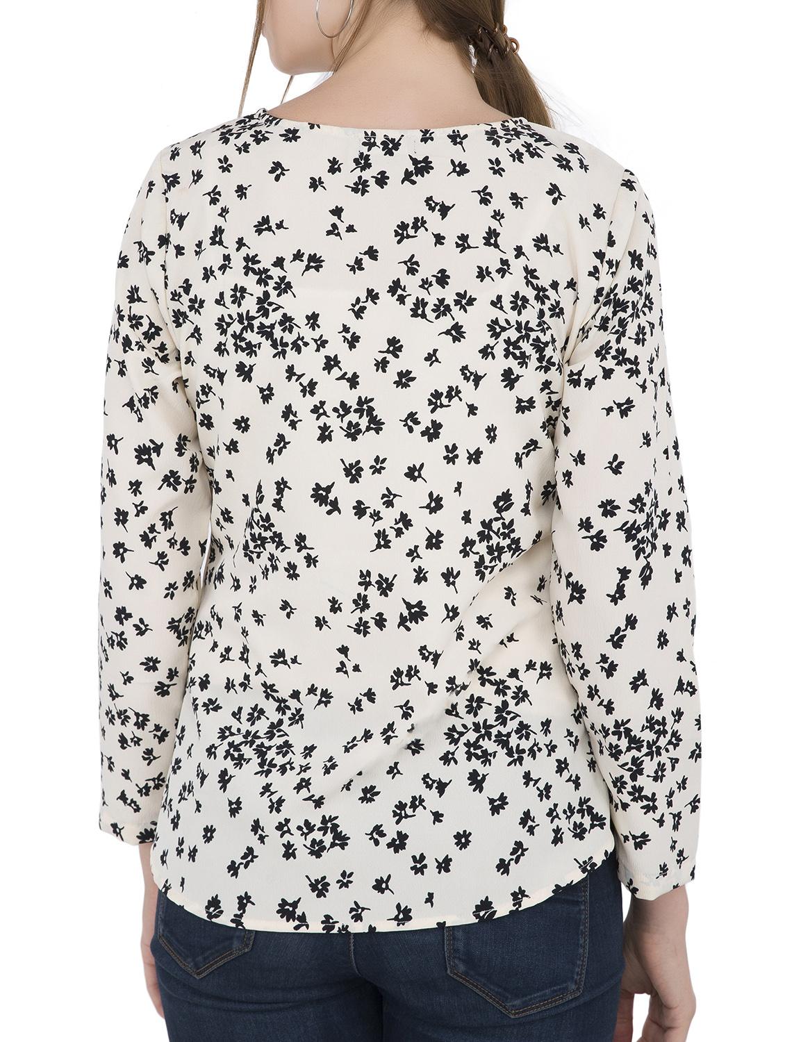 Cut outs neckline floral top - 15304817 - Zoom Image - 3