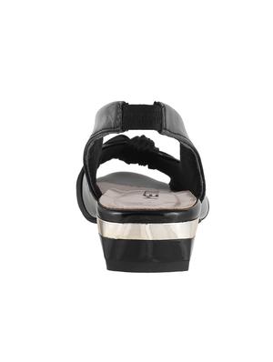 black faux leather back strap sandals - 15304963 - Standard Image - 3