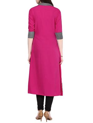 a-line checkerd kurta - 15305090 - Standard Image - 3