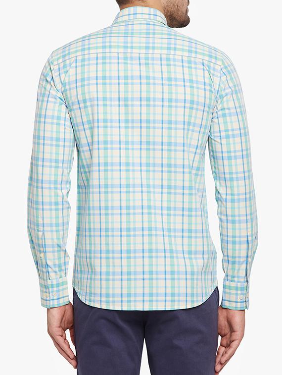 blue cotton casual shirt - 15305752 - Zoom Image - 3