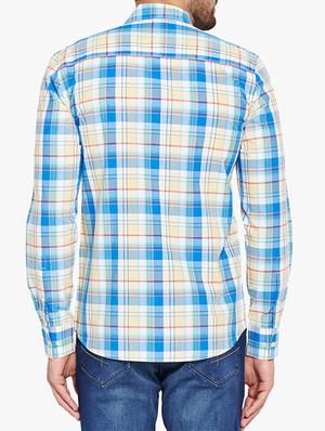 blue cotton casual shirt - 15305759 - Standard Image - 3