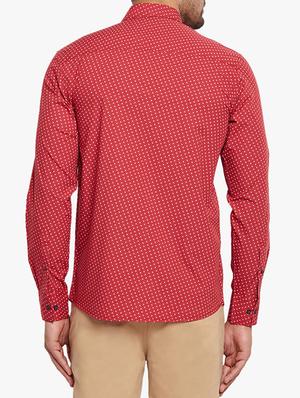 red cotton casual shirt - 15305771 - Standard Image - 3