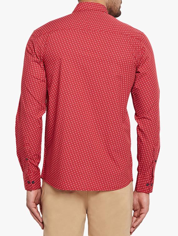 red cotton casual shirt - 15305771 - Zoom Image - 3