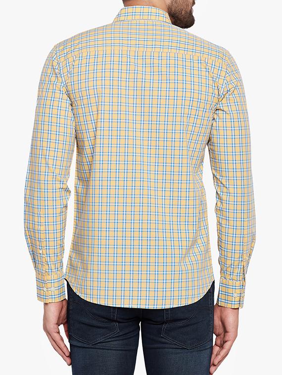 yellow cotton casual shirt - 15305777 - Zoom Image - 3