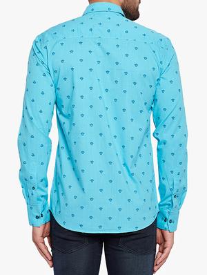 blue cotton casual shirt - 15305782 - Standard Image - 3