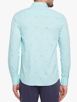 blue cotton casual shirt - 15305783 - Standard Image - 3