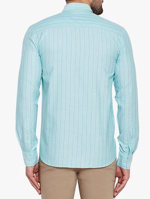 blue striped casual shirt - 15305786 - Standard Image - 3