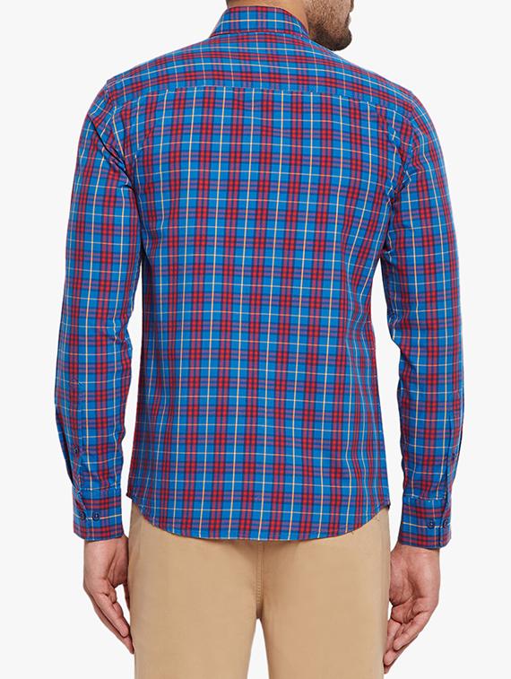 blue cotton casual shirt - 15305895 - Zoom Image - 3