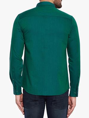 green solid casual shirt - 15305897 - Standard Image - 3