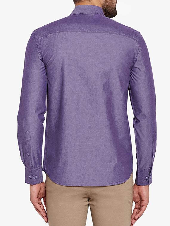 purple solid casual shirt - 15305907 - Zoom Image - 3