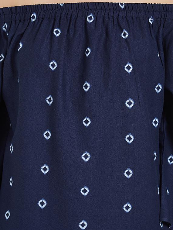 navy blue shibori a-line dress - 15305946 - Zoom Image - 3