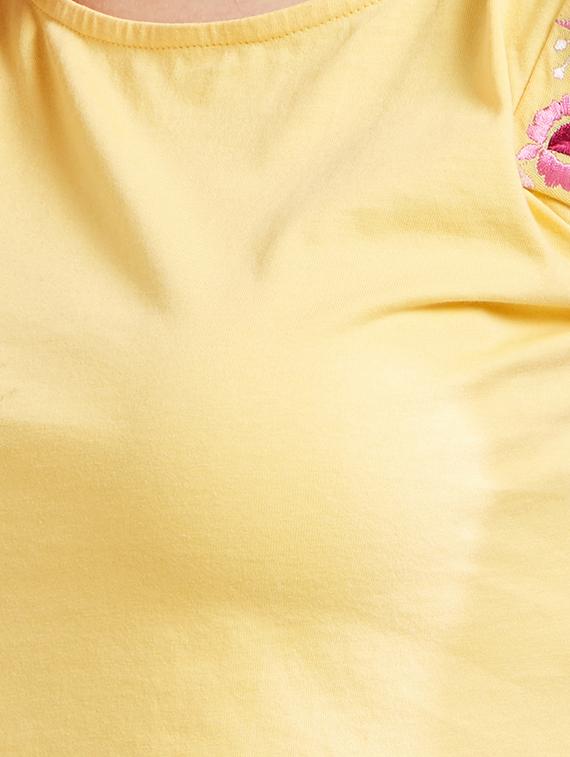 yellow floral embroidery top - 15305960 - Zoom Image - 3