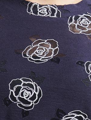 navy blue floral boxy top - 15305966 - Standard Image - 3
