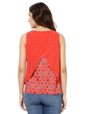 red floral layered top - 15305989 - Standard Image - 3
