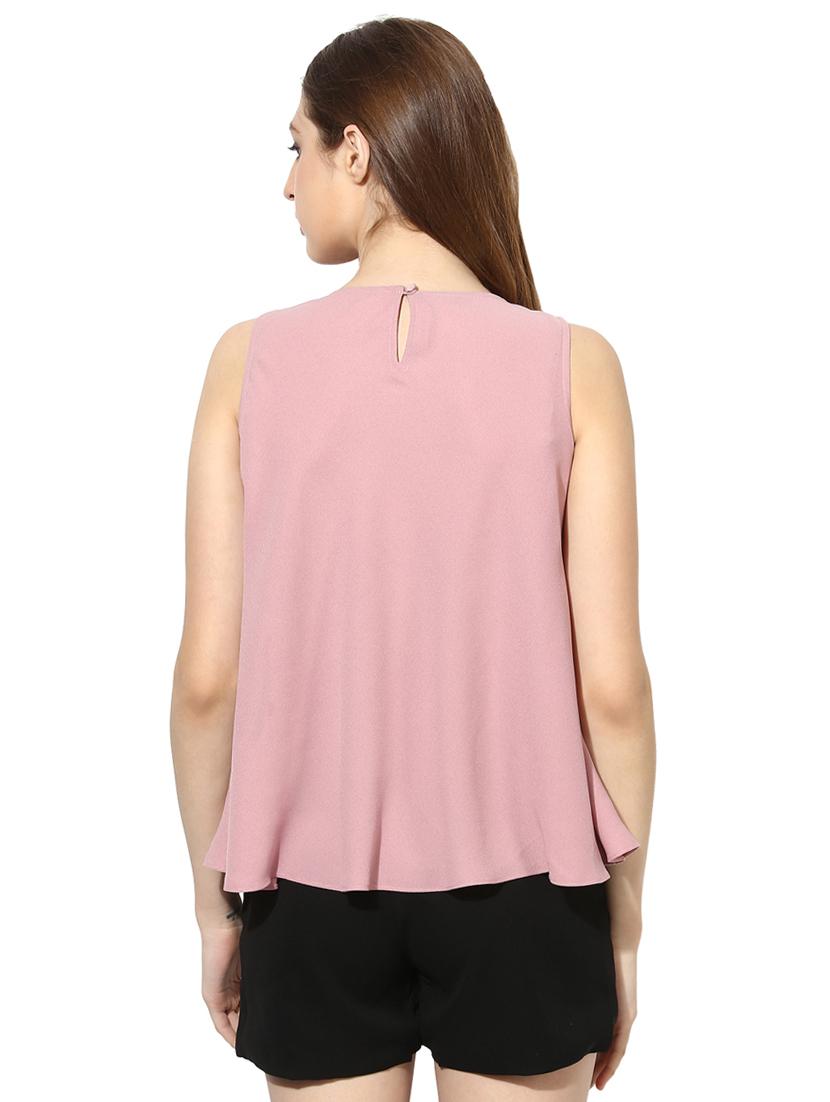 embellished sheer panel neck top - 15305992 - Zoom Image - 3