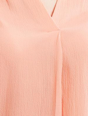 pink solid v-neck top - 15306015 - Standard Image - 3