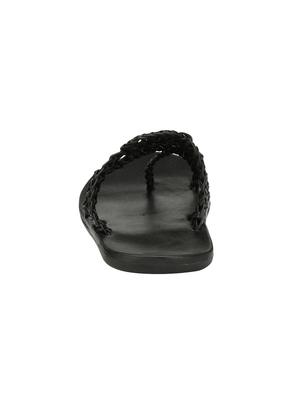 big fox black leatherette slip on slippers - 15307403 - Standard Image - 3