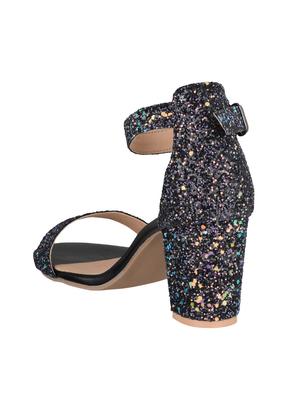 black faux leather ankle strap sandals - 15308160 - Standard Image - 3