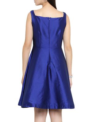 zip up back metallic flared dress - 15308768 - Standard Image - 3