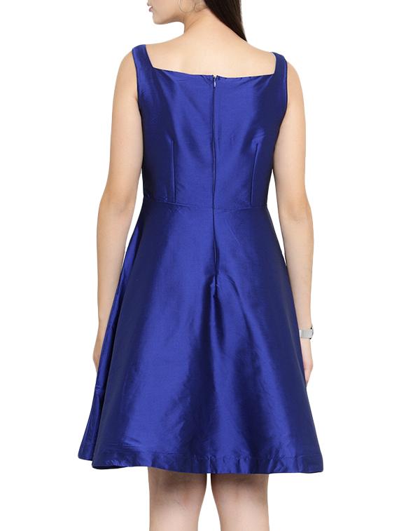 zip up back metallic flared dress - 15308768 - Zoom Image - 3