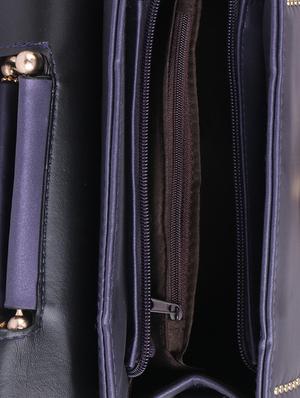 blue leatherette (pu) regular handbag - 15310954 - Standard Image - 3