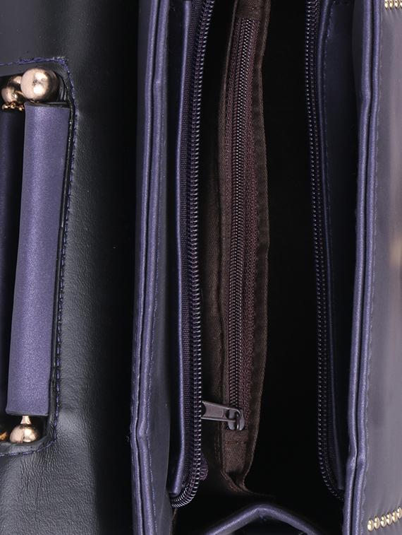 blue leatherette (pu) regular handbag - 15310954 - Zoom Image - 3