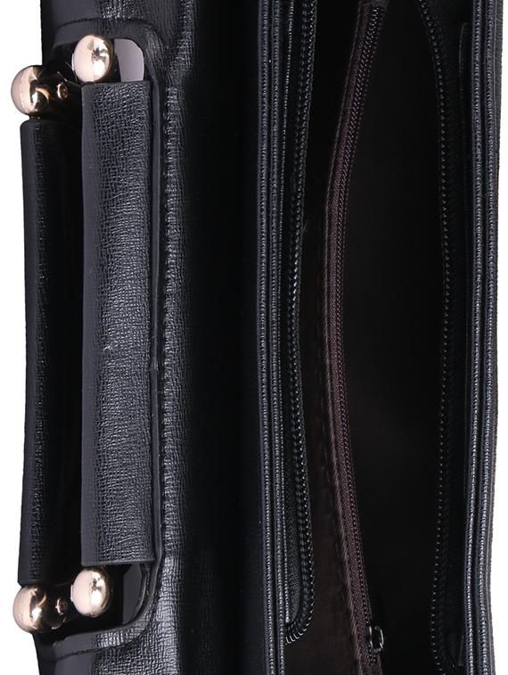black leatherette (pu) regular handbag - 15310958 - Zoom Image - 3