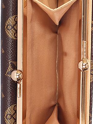 brown leatherette (pu) regular clutch - 15311099 - Standard Image - 3