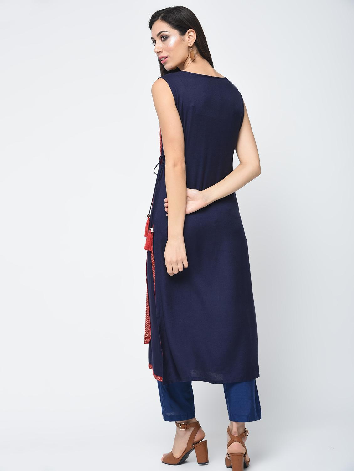 block printed layered kurta - 15313002 - Zoom Image - 3