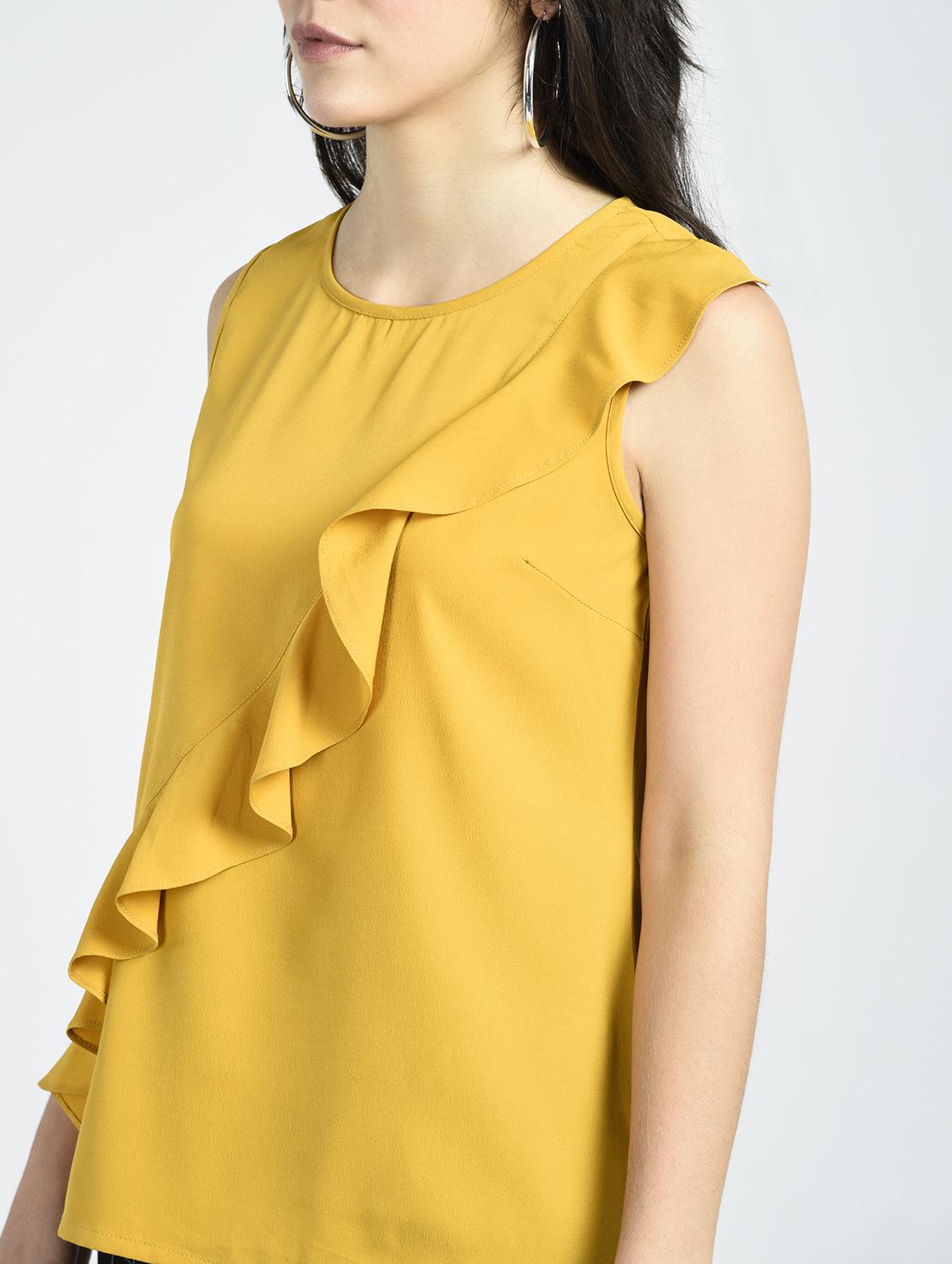 ruffle trim detail top - 15314046 - Zoom Image - 3
