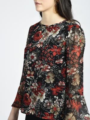 bell sleeved floral top - 15314050 - Standard Image - 3