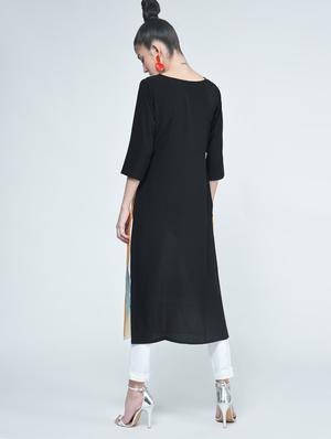 straight printed kurta - 15314399 - Standard Image - 3