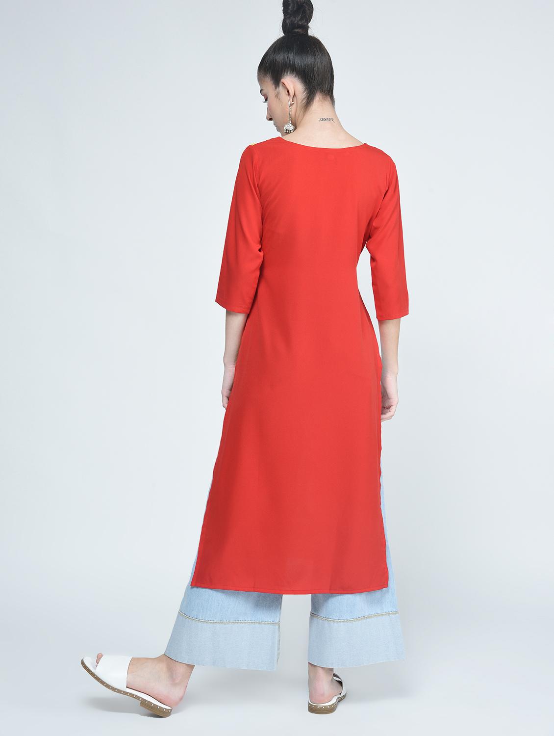 digital print multicolour kurta - 15314402 - Zoom Image - 3