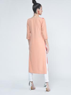 floral pink kurta - 15314403 - Standard Image - 3
