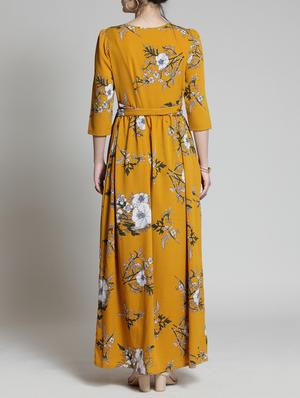 floral tie knot belt maxi dress - 15315483 - Standard Image - 3