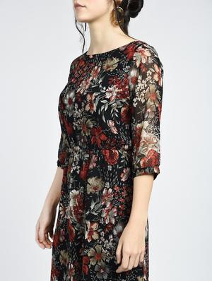 floral boat neck maxi dress - 15316350 - Standard Image - 3