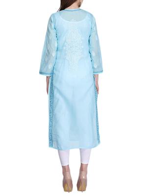 straight chikankari kurta - 15318317 - Standard Image - 3
