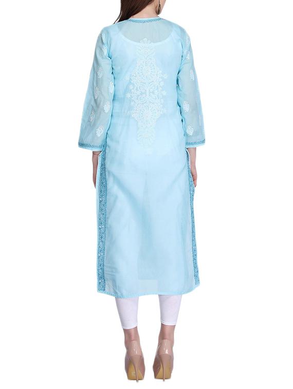 straight chikankari kurta - 15318317 - Zoom Image - 3