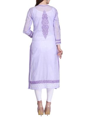 straight chikankari kurta - 15318324 - Standard Image - 3