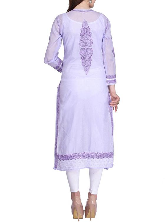 straight chikankari kurta - 15318324 - Zoom Image - 3